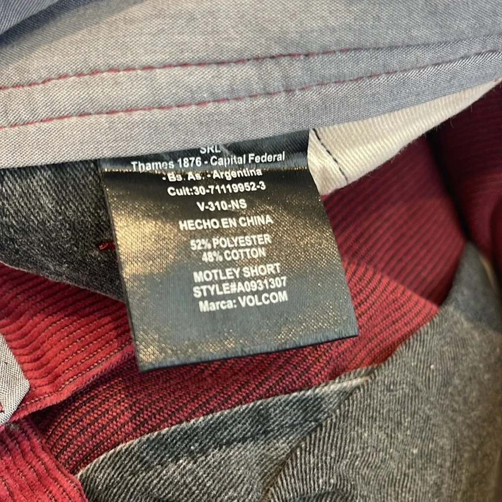 Volcom Red Corduroy Jeans Waist 30